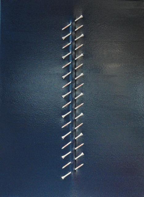 Green in Blue as a fishbone. 60x80cms